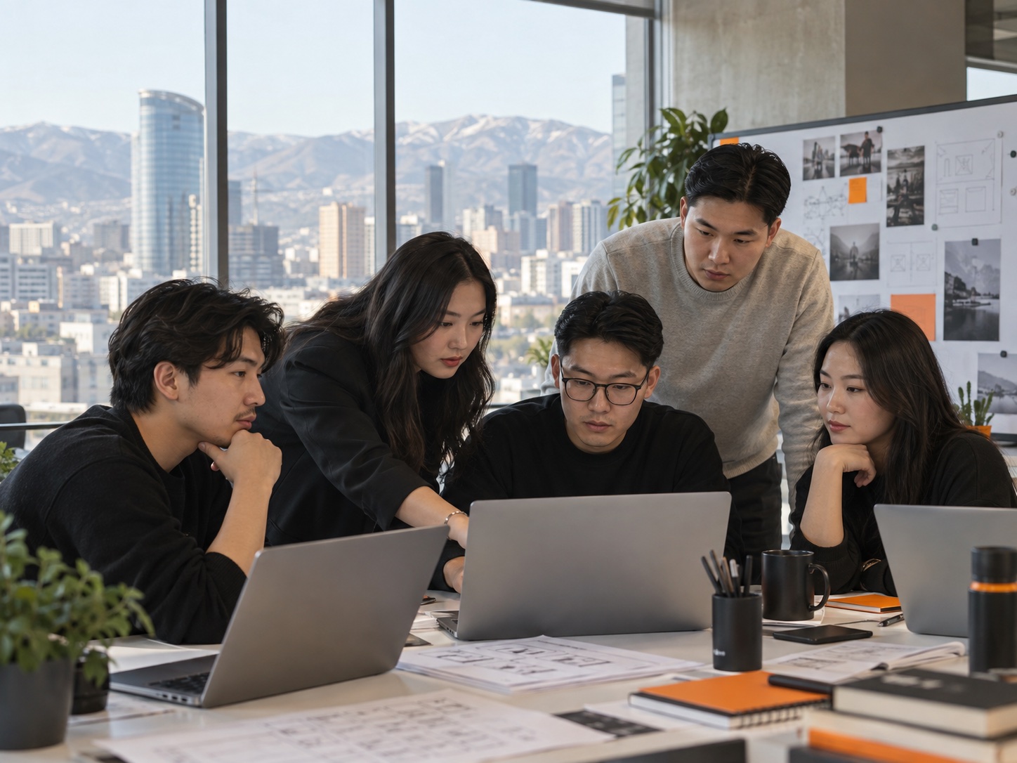 Mongolian software development team collaborating in a Ulaanbaatar studio